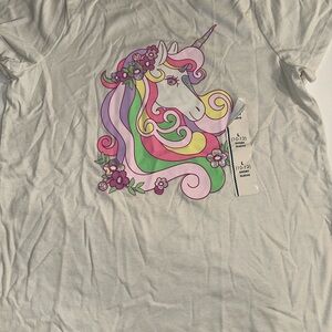 Cat & Jack Unicorn Graphic Tee - White with Multicolor Design